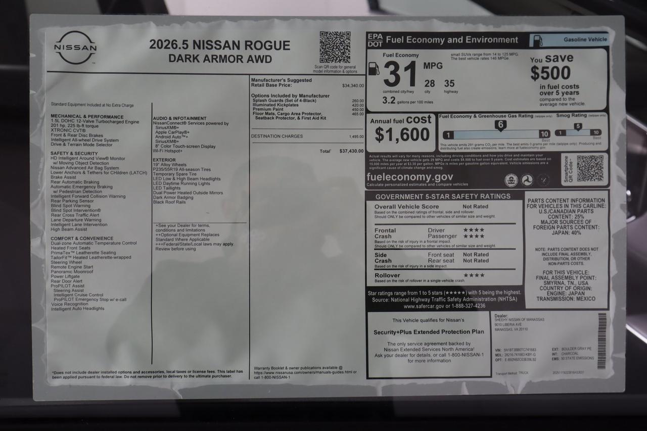 2026 Nissan Rogue Dark Armor Manassas VA