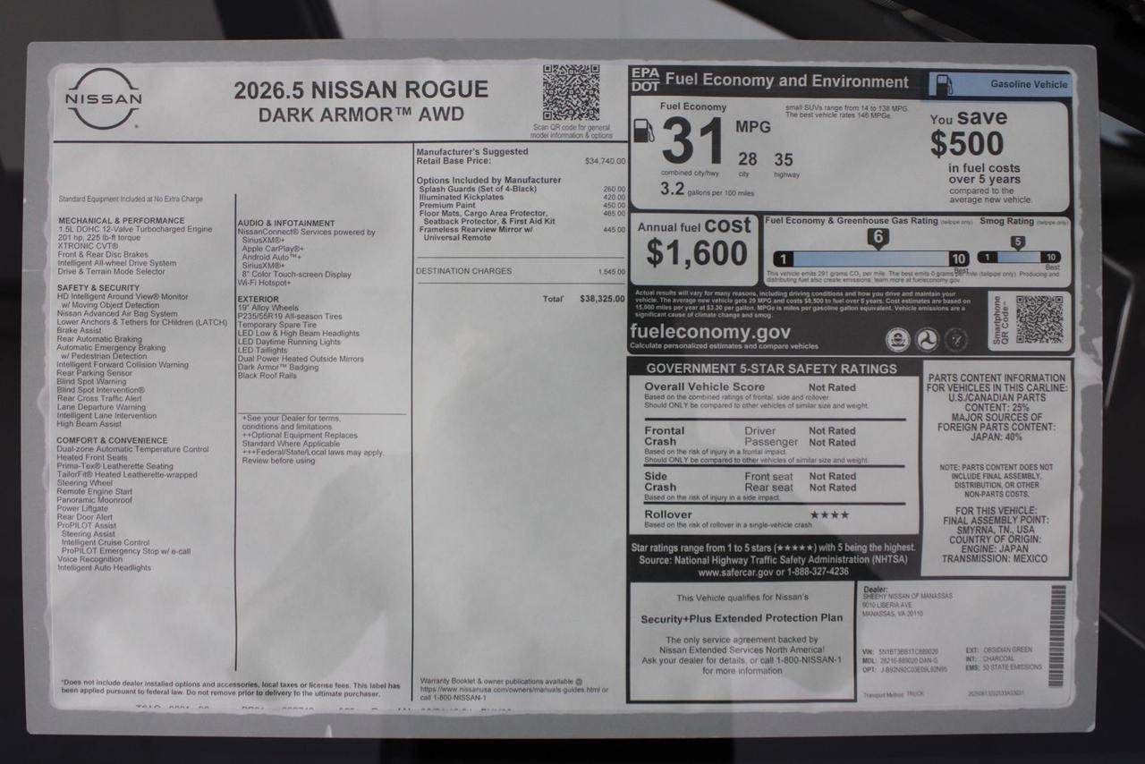 2026 Nissan Rogue Dark Armor Manassas VA