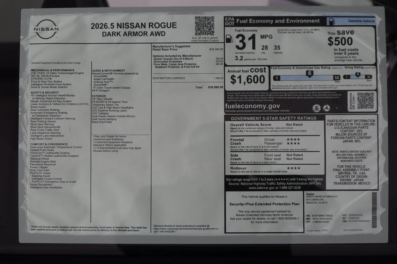 2026 Nissan Rogue Dark Armor Manassas VA
