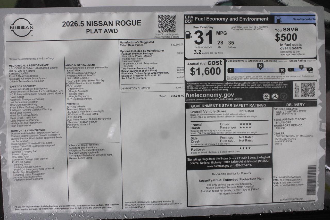 2026 Nissan Rogue Platinum Manassas VA