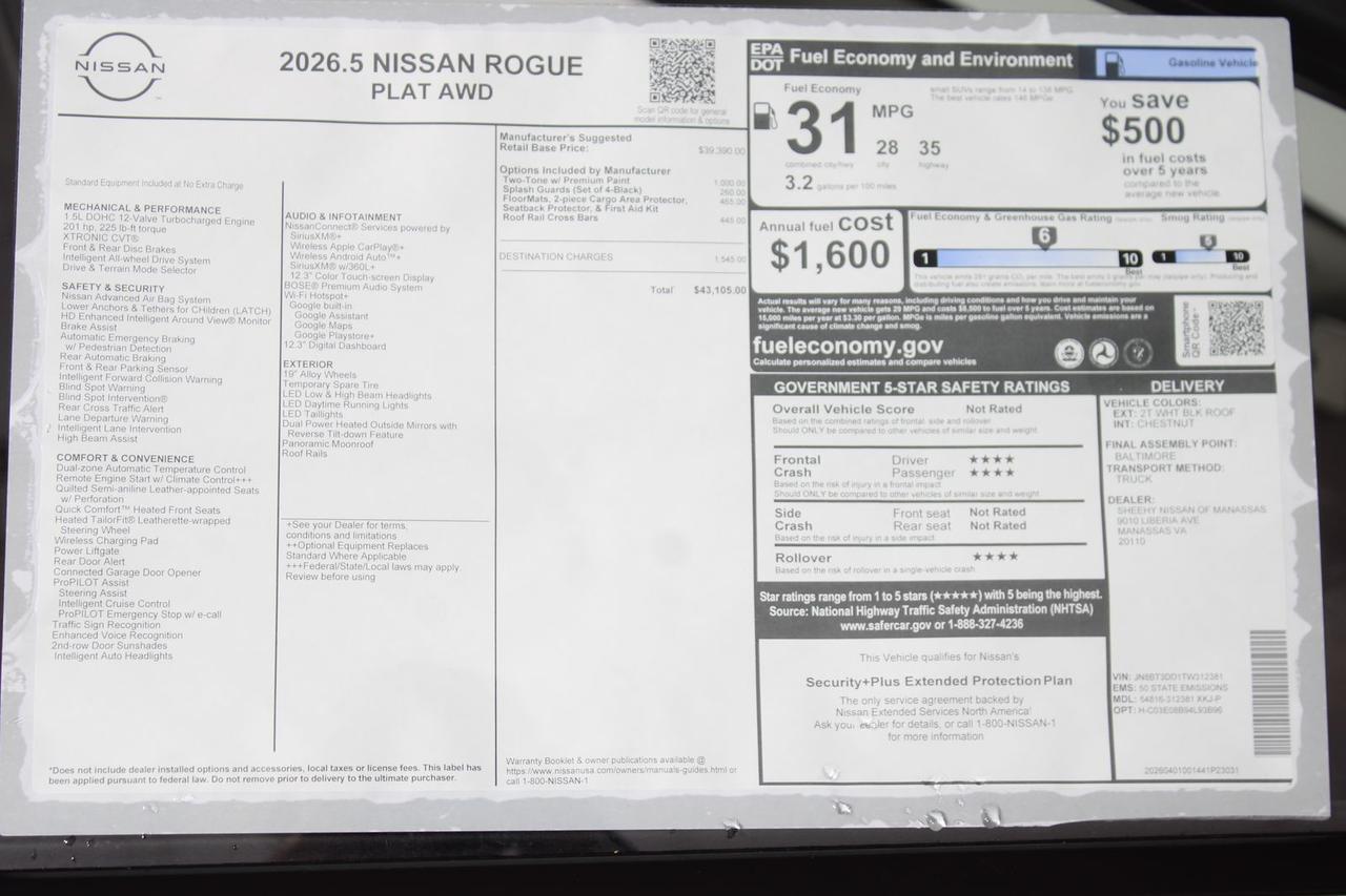 2026 Nissan Rogue Platinum Manassas VA