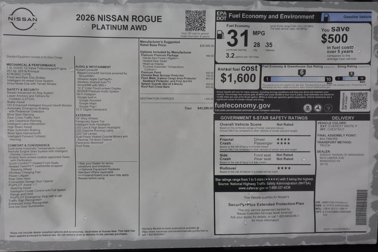 2026 Nissan Rogue Platinum Manassas VA