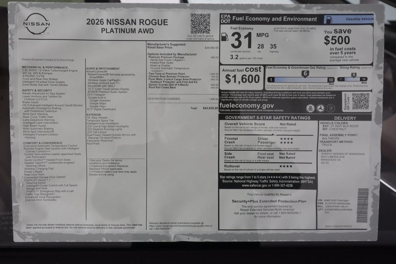2026 Nissan Rogue Platinum Manassas VA