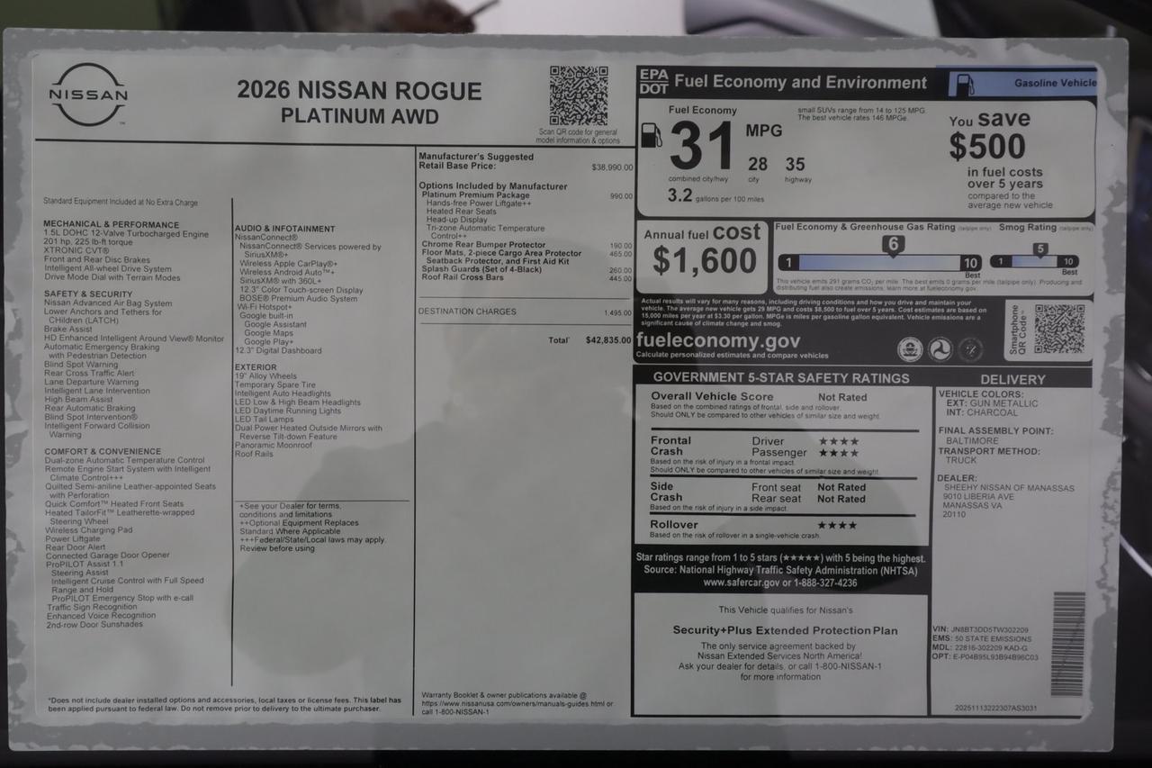 2026 Nissan Rogue Platinum Manassas VA