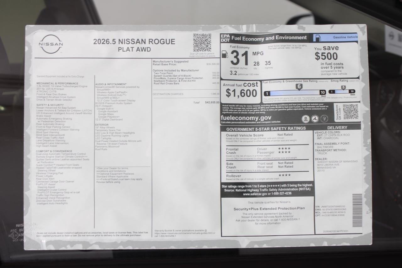 2026 Nissan Rogue Platinum Manassas VA