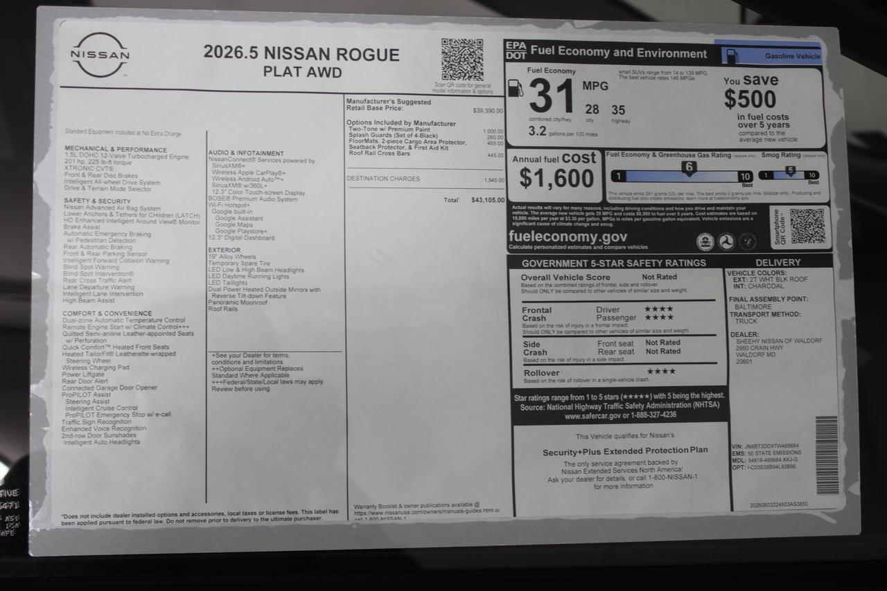 2026 Nissan Rogue Platinum Manassas VA