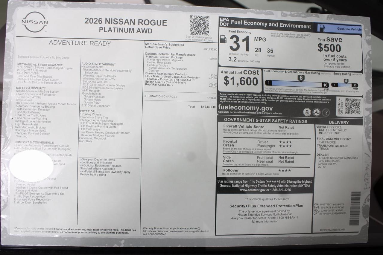 2026 Nissan Rogue Platinum Manassas VA