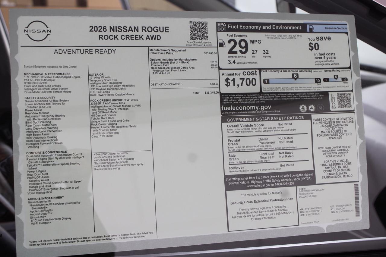 2026 Nissan Rogue Rock Creek Manassas VA