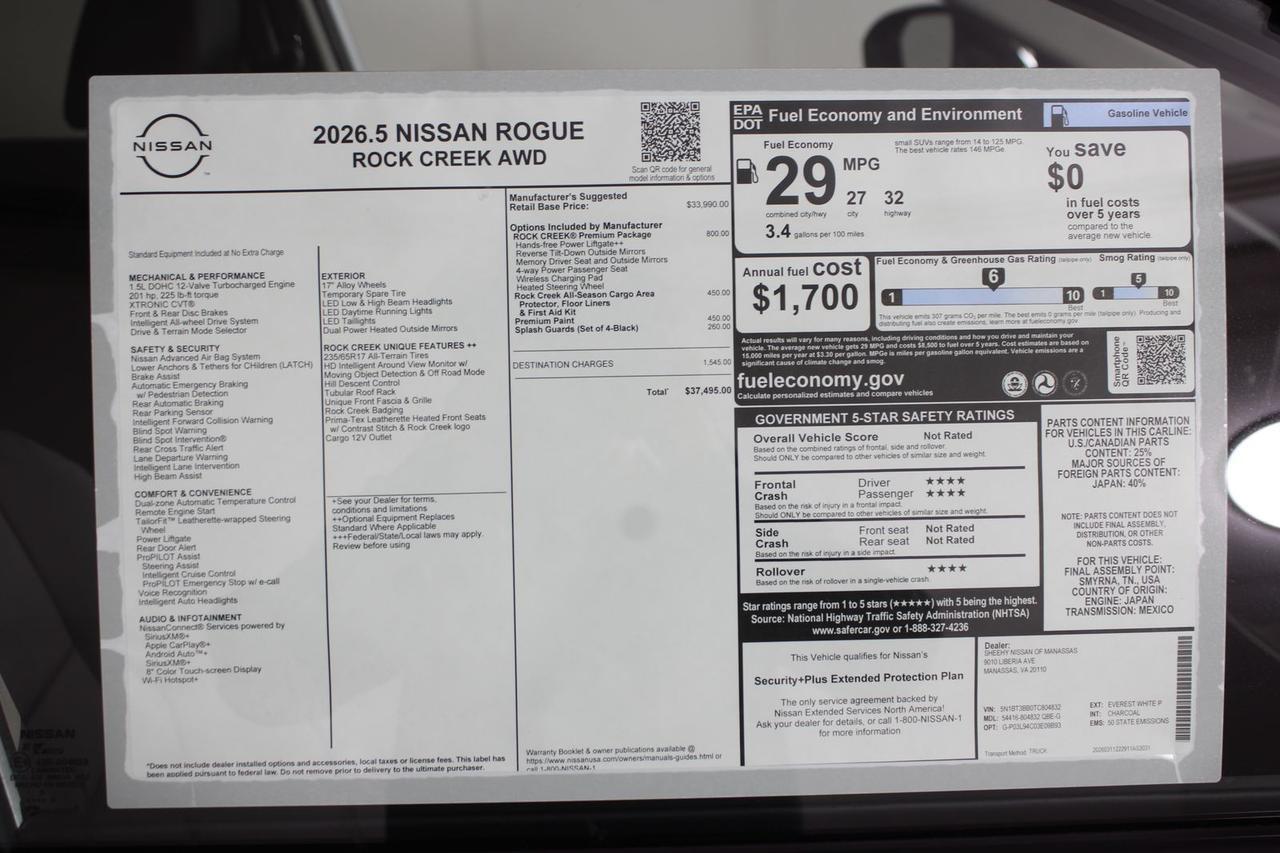 2026 Nissan Rogue Rock Creek Manassas VA