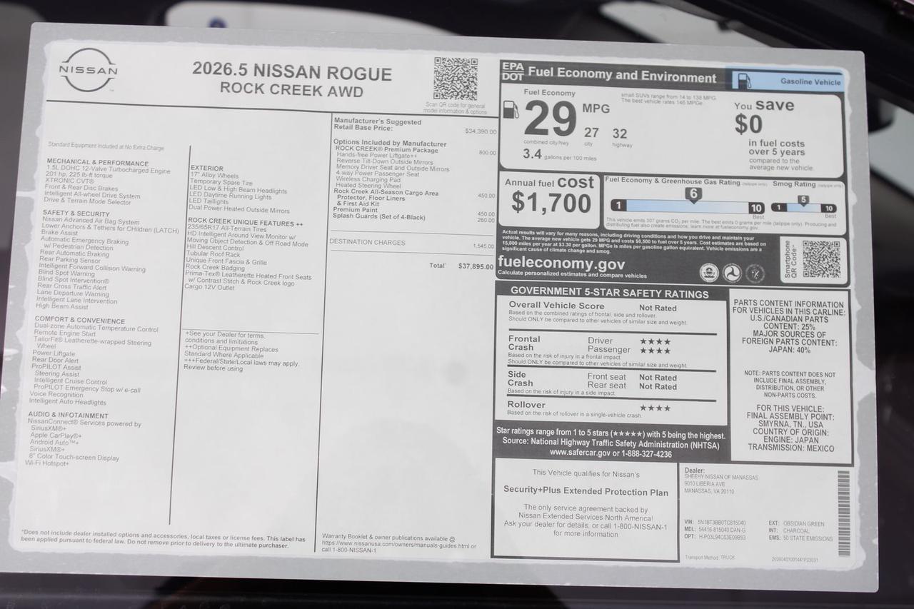 2026 Nissan Rogue Rock Creek Manassas VA