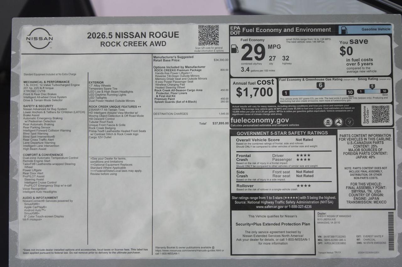 2026 Nissan Rogue Rock Creek Manassas VA