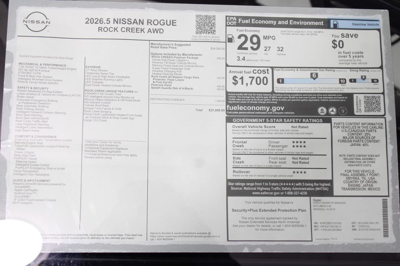 2026 Nissan Rogue Rock Creek Manassas VA