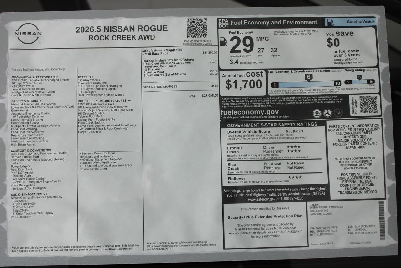 2026 Nissan Rogue Rock Creek Manassas VA