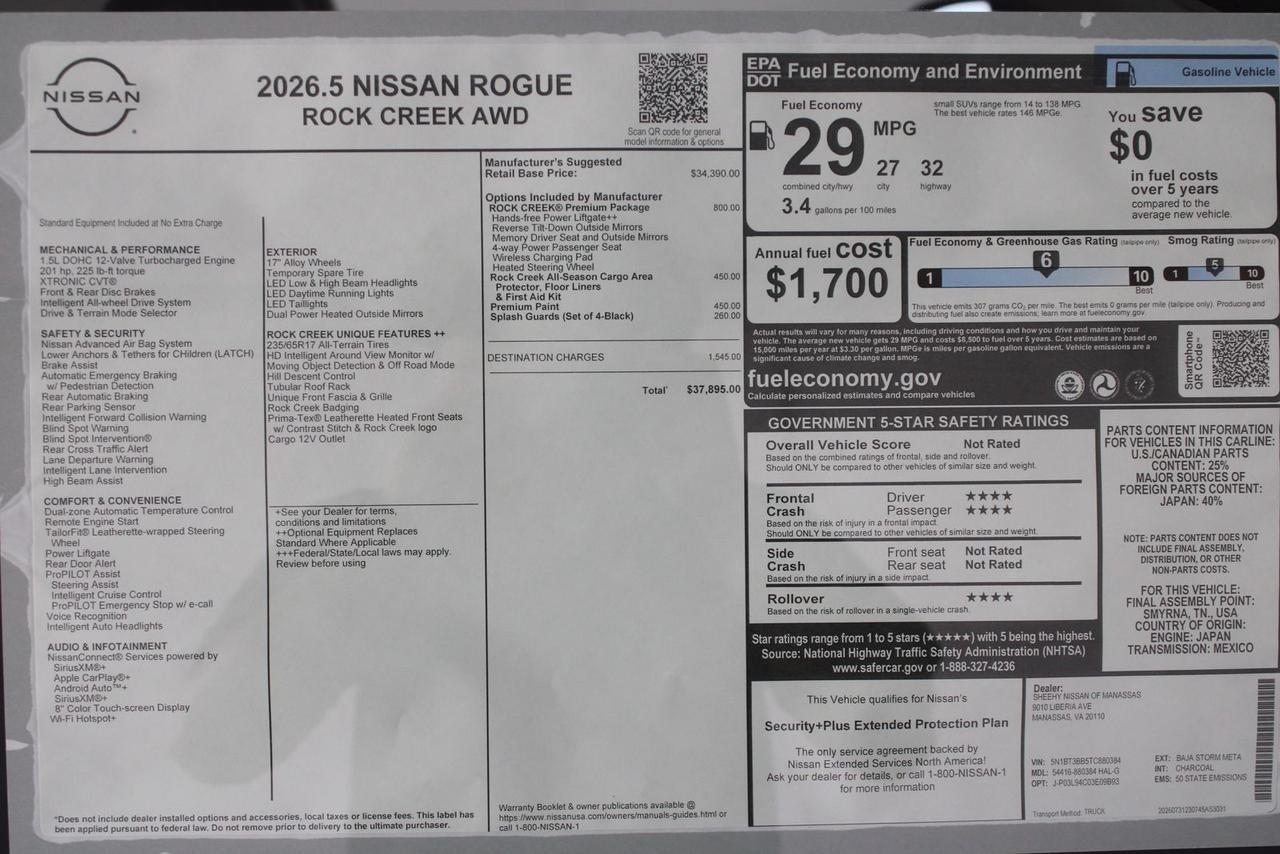 2026 Nissan Rogue Rock Creek Manassas VA