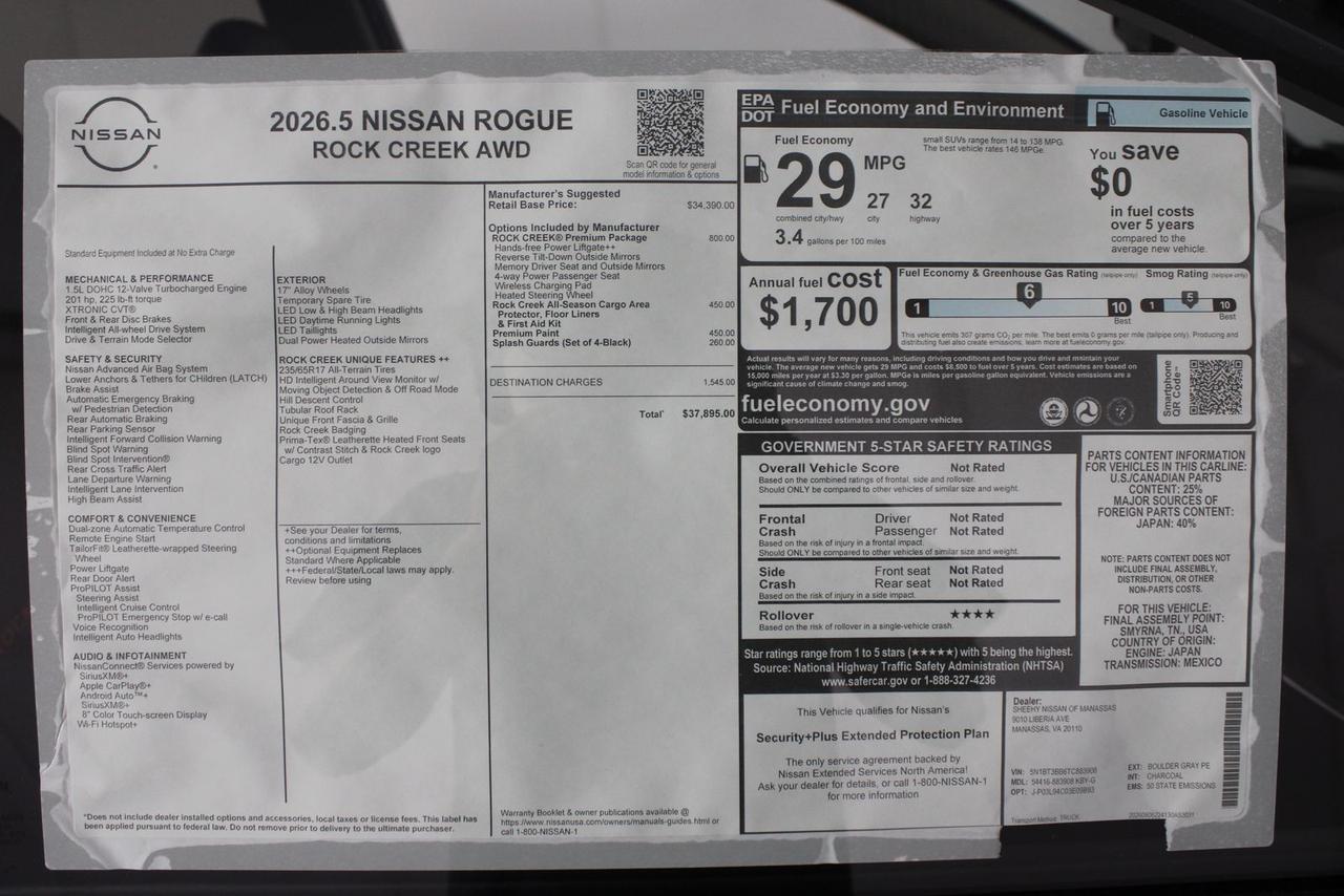 2026 Nissan Rogue Rock Creek Manassas VA
