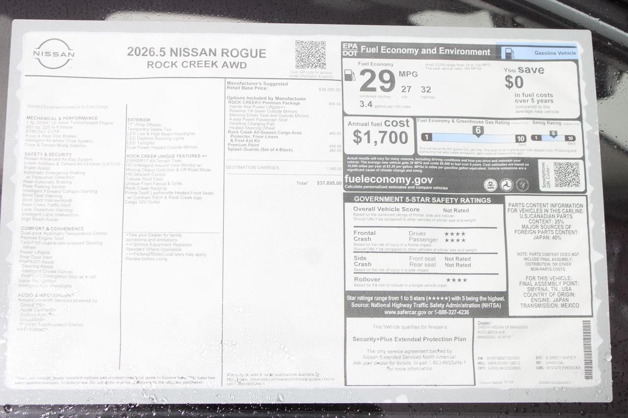2026 Nissan Rogue Rock Creek Manassas VA