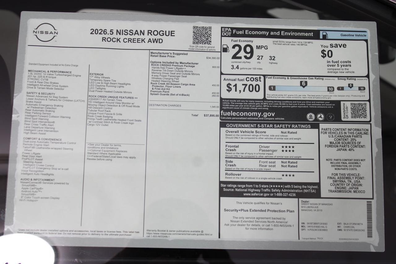 2026 Nissan Rogue Rock Creek Manassas VA