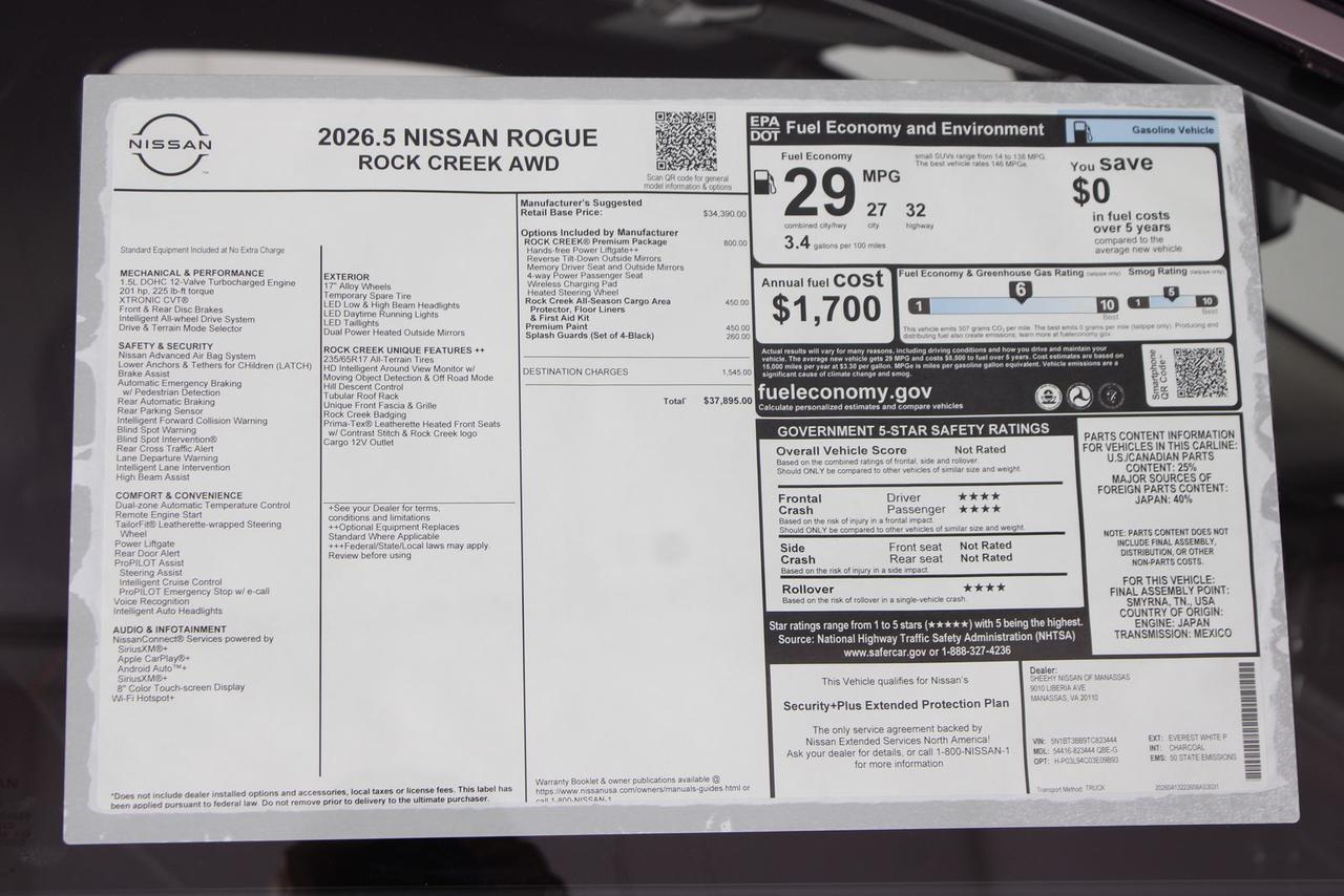 2026 Nissan Rogue Rock Creek Manassas VA