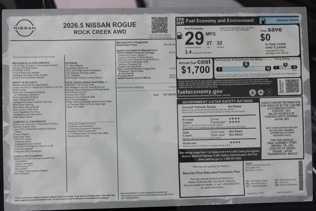 2026 Nissan Rogue Rock Creek Manassas VA