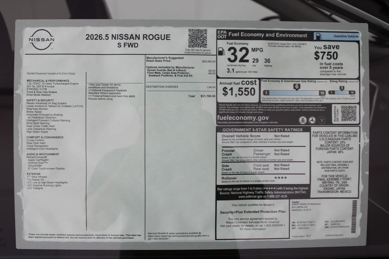2026 Nissan Rogue S Manassas VA