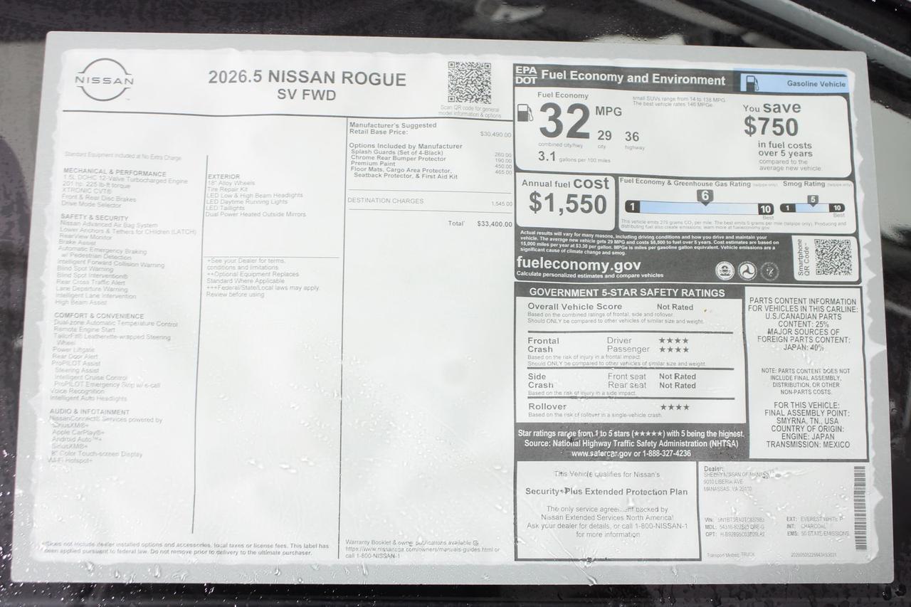 2026 Nissan Rogue SV Manassas VA