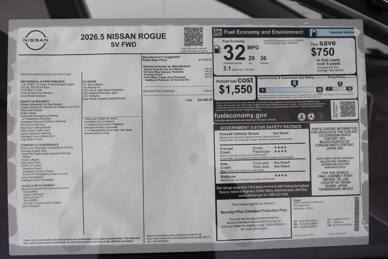 2026 Nissan Rogue SV Manassas VA