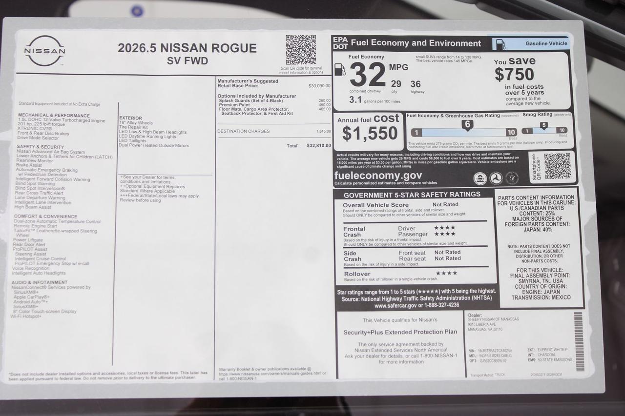 2026 Nissan Rogue SV Manassas VA