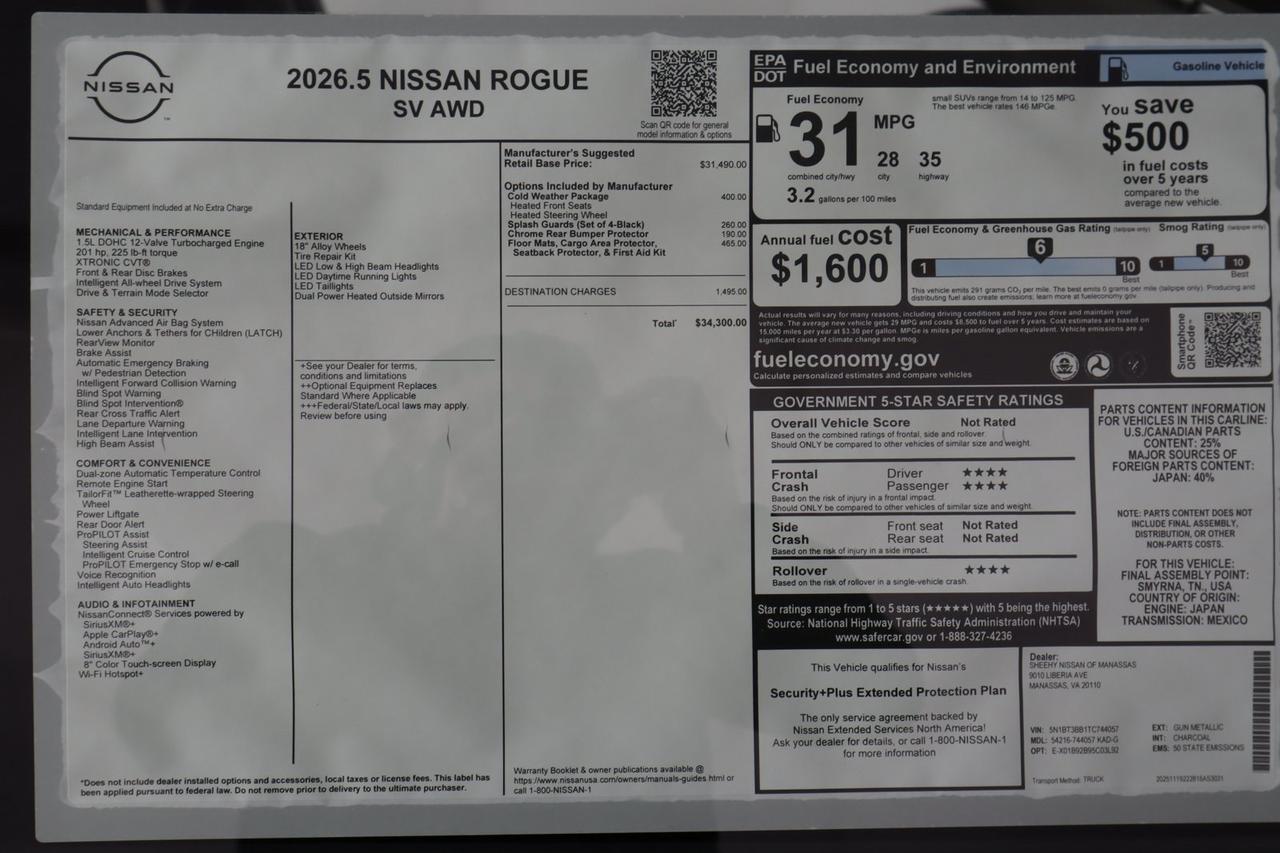 2026 Nissan Rogue SV Manassas VA