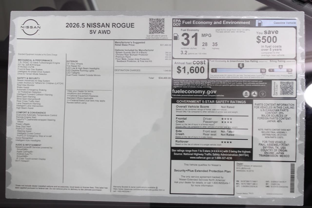 2026 Nissan Rogue SV Manassas VA