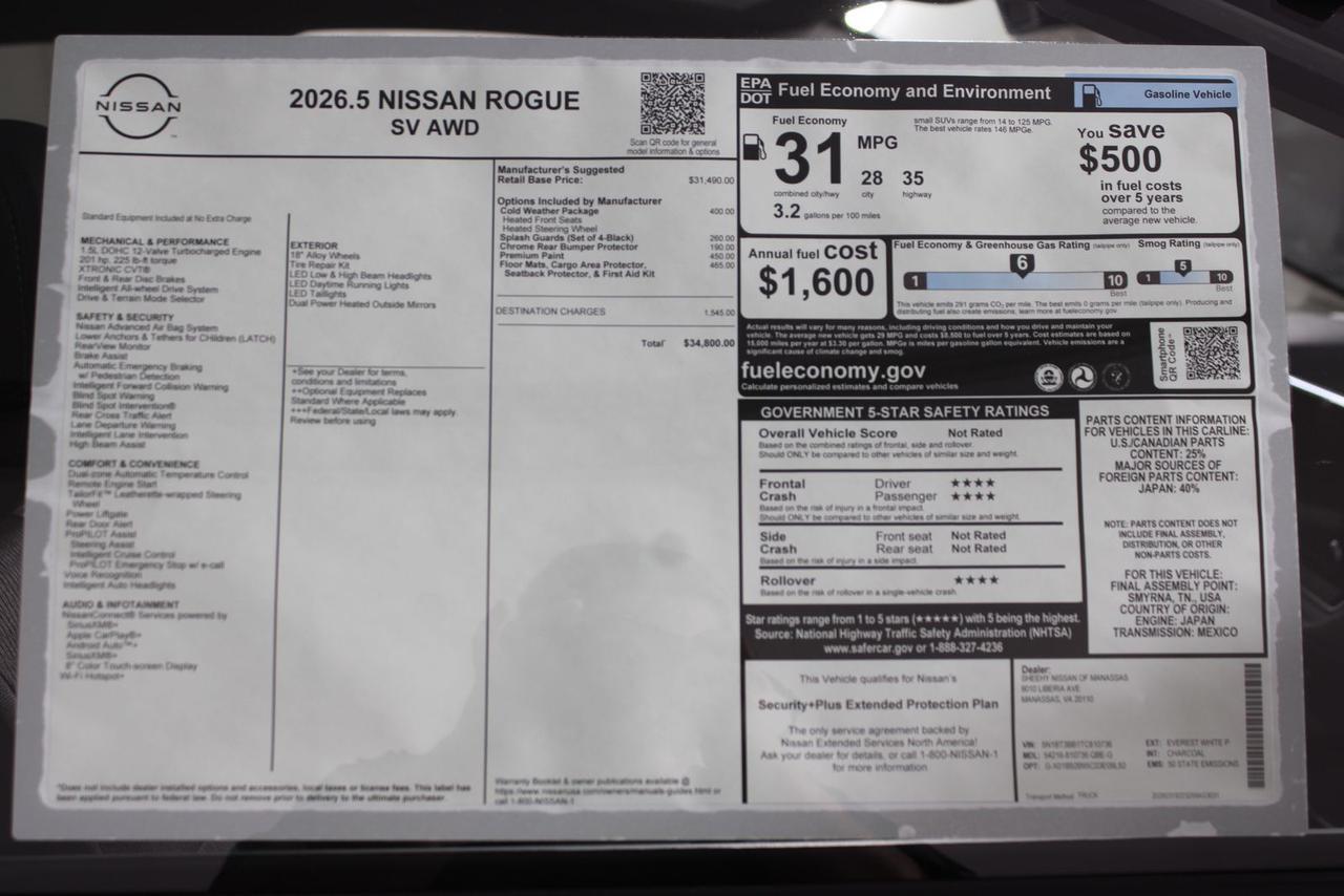 2026 Nissan Rogue SV Manassas VA