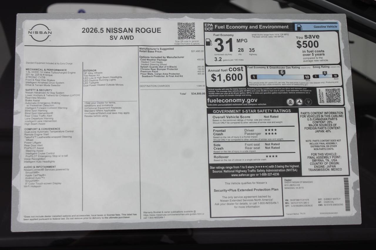 2026 Nissan Rogue SV Manassas VA