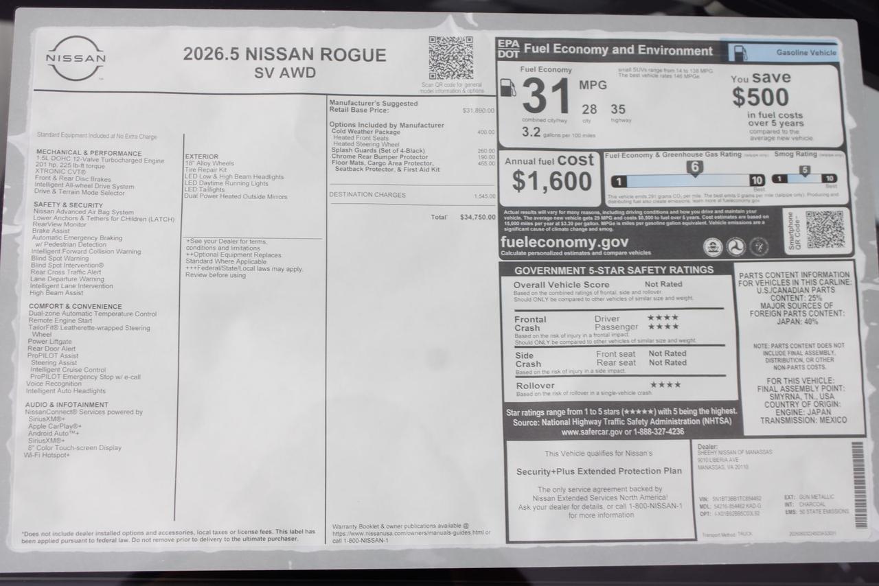 2026 Nissan Rogue SV Manassas VA
