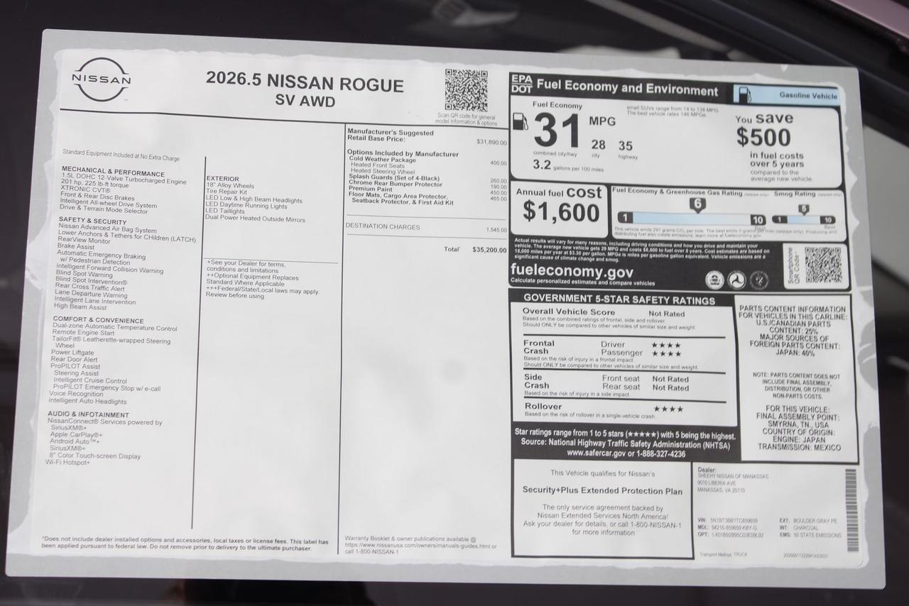 2026 Nissan Rogue SV Manassas VA