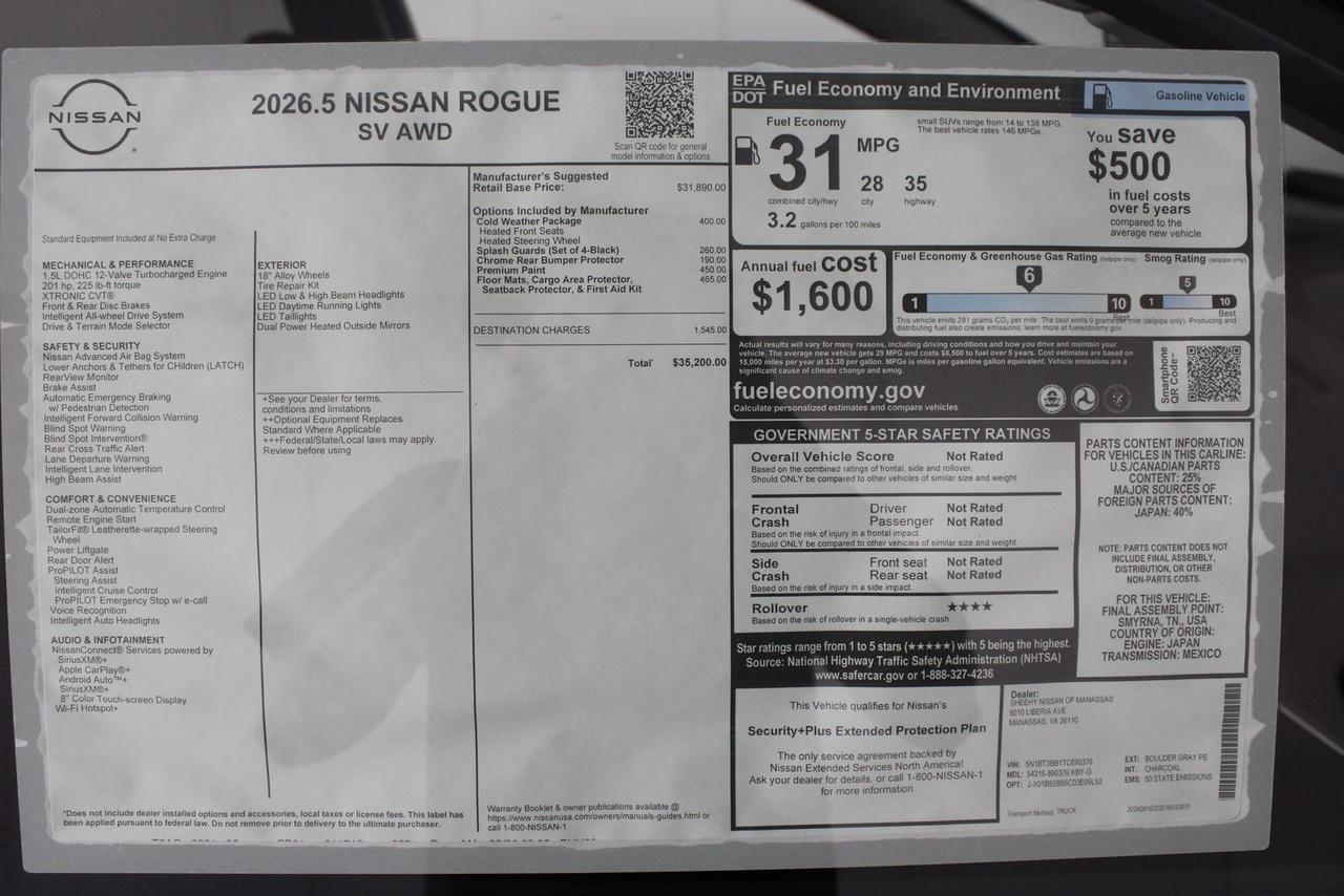 2026 Nissan Rogue SV Manassas VA