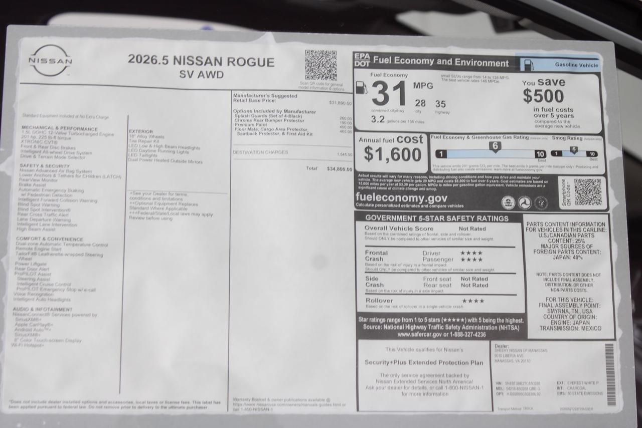 2026 Nissan Rogue SV Manassas VA