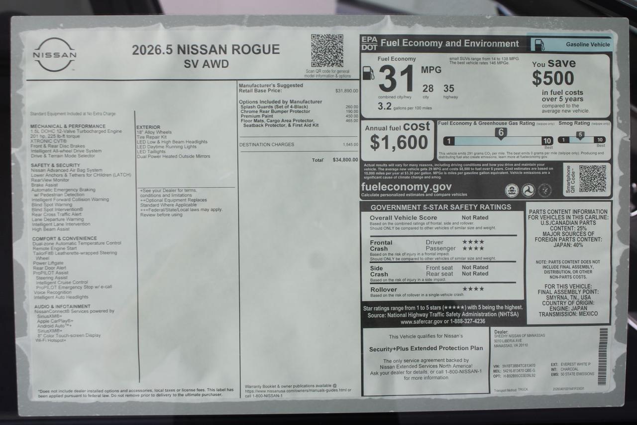 2026 Nissan Rogue SV Manassas VA