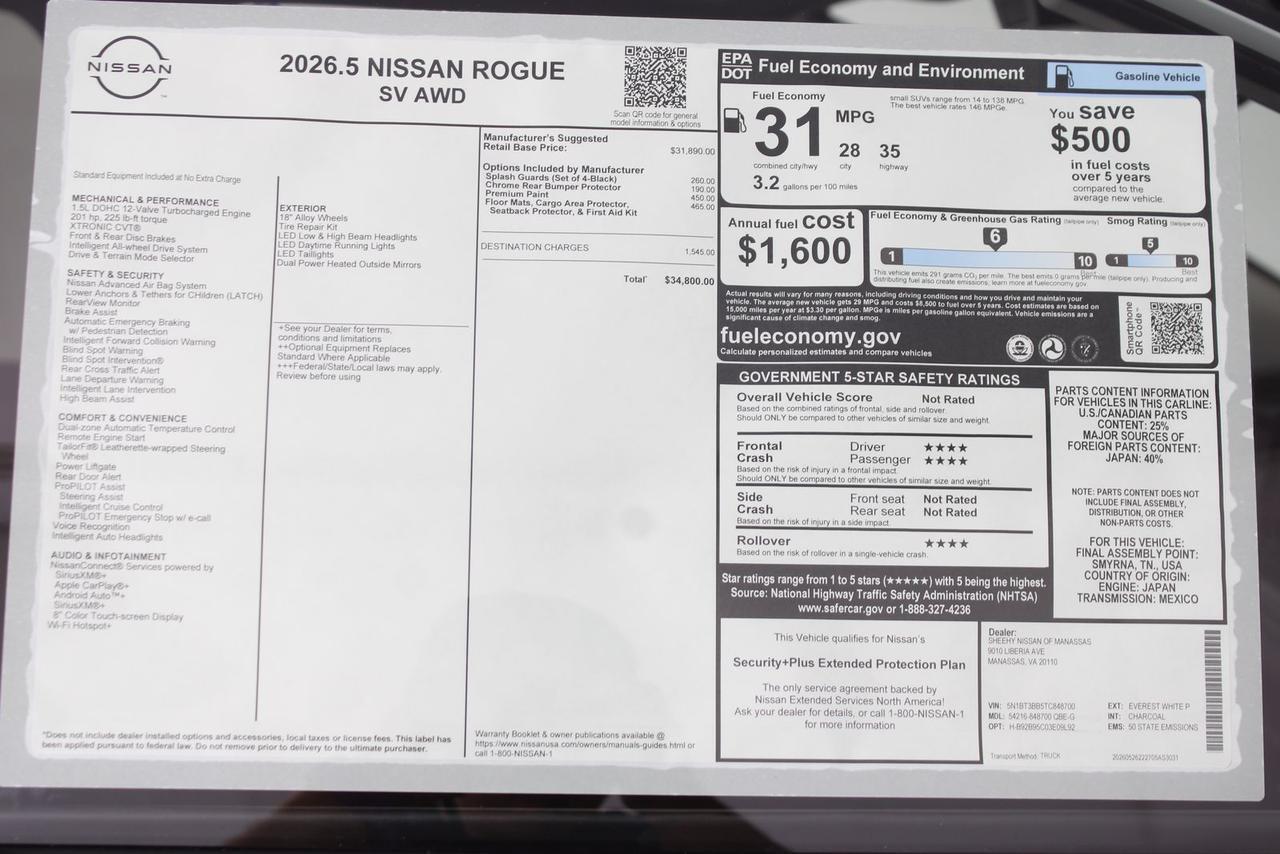 2026 Nissan Rogue SV Manassas VA