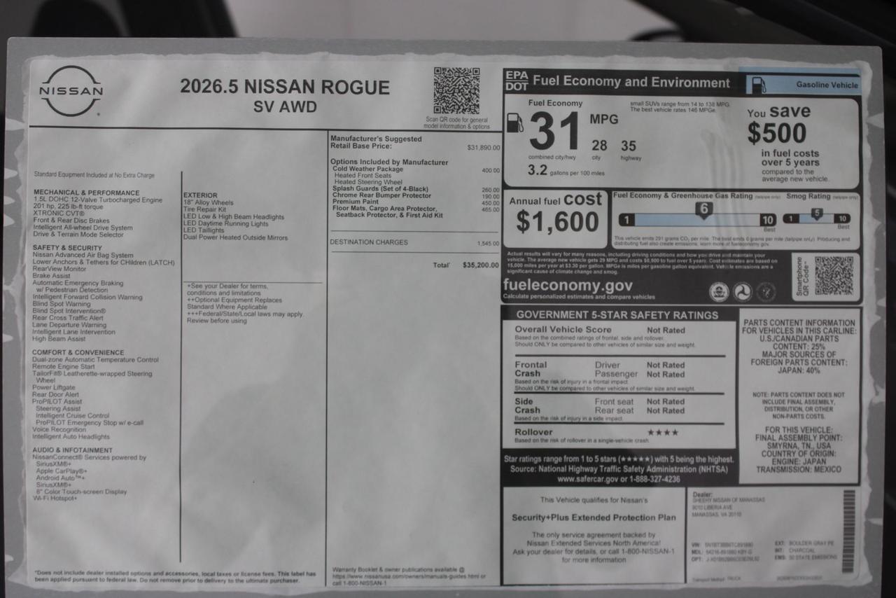 2026 Nissan Rogue SV Manassas VA