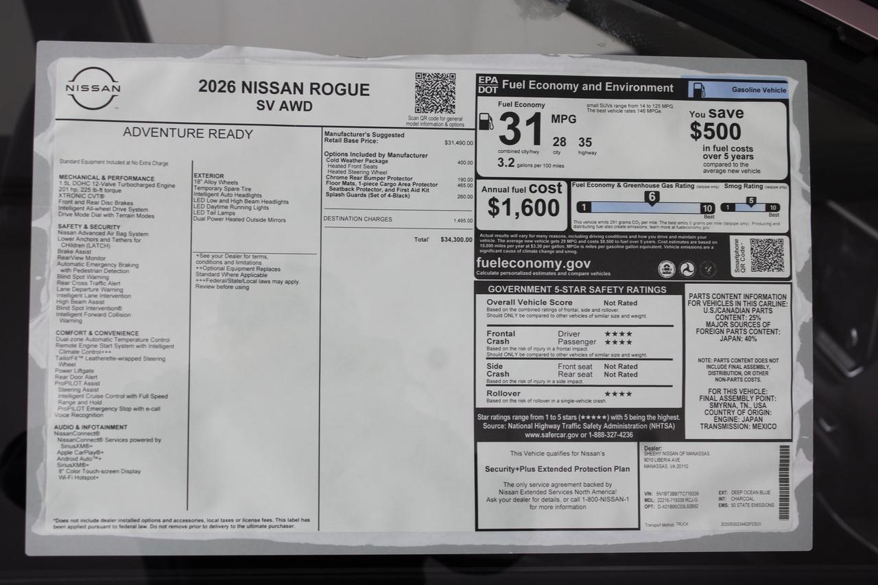2026 Nissan Rogue SV Manassas VA