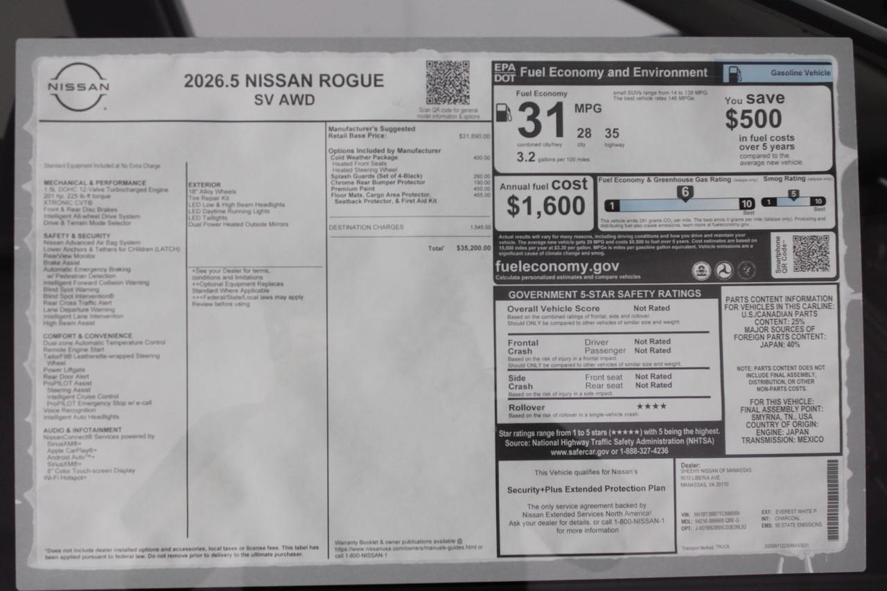 2026 Nissan Rogue SV Manassas VA
