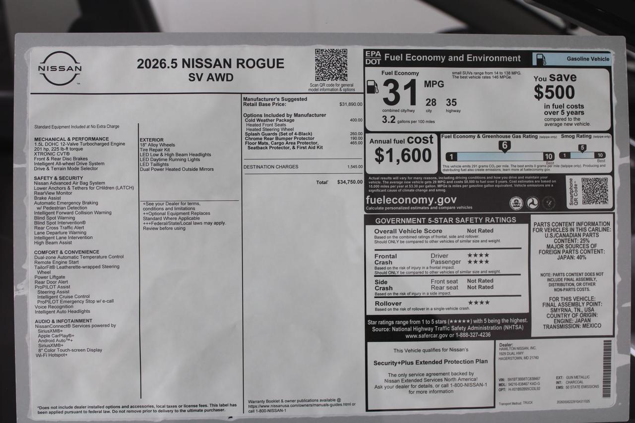 2026 Nissan Rogue SV Manassas VA