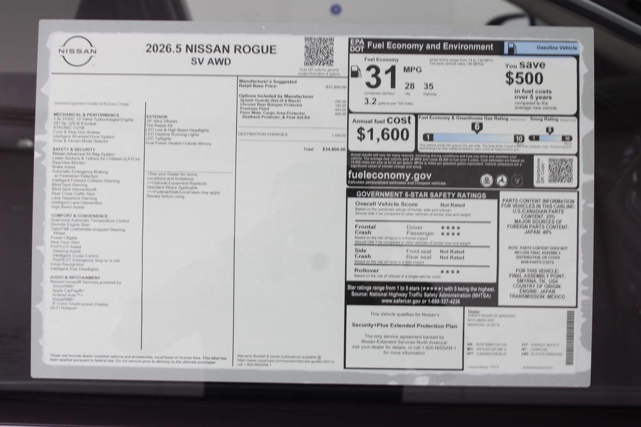 2026 Nissan Rogue SV Manassas VA