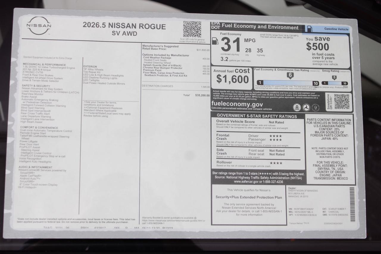 2026 Nissan Rogue SV Manassas VA