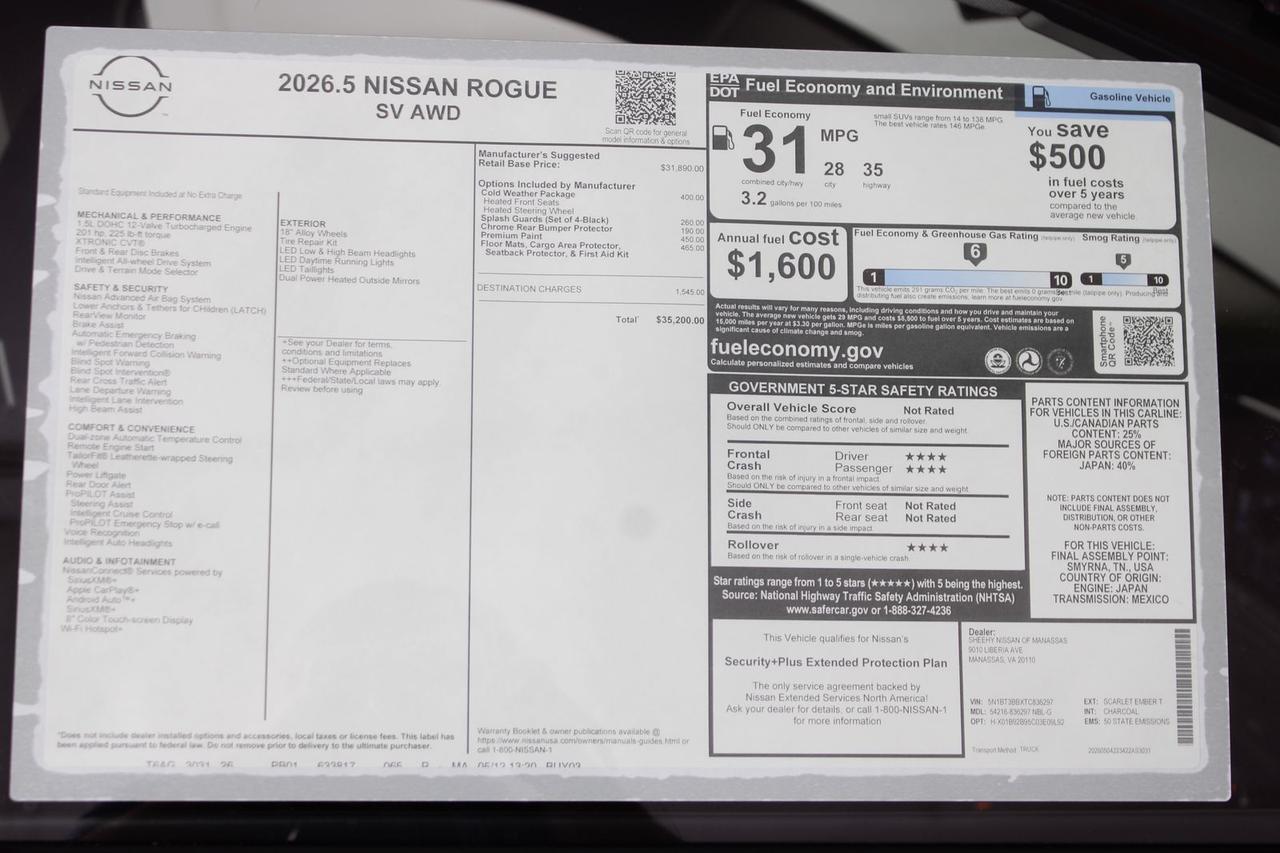2026 Nissan Rogue SV Manassas VA