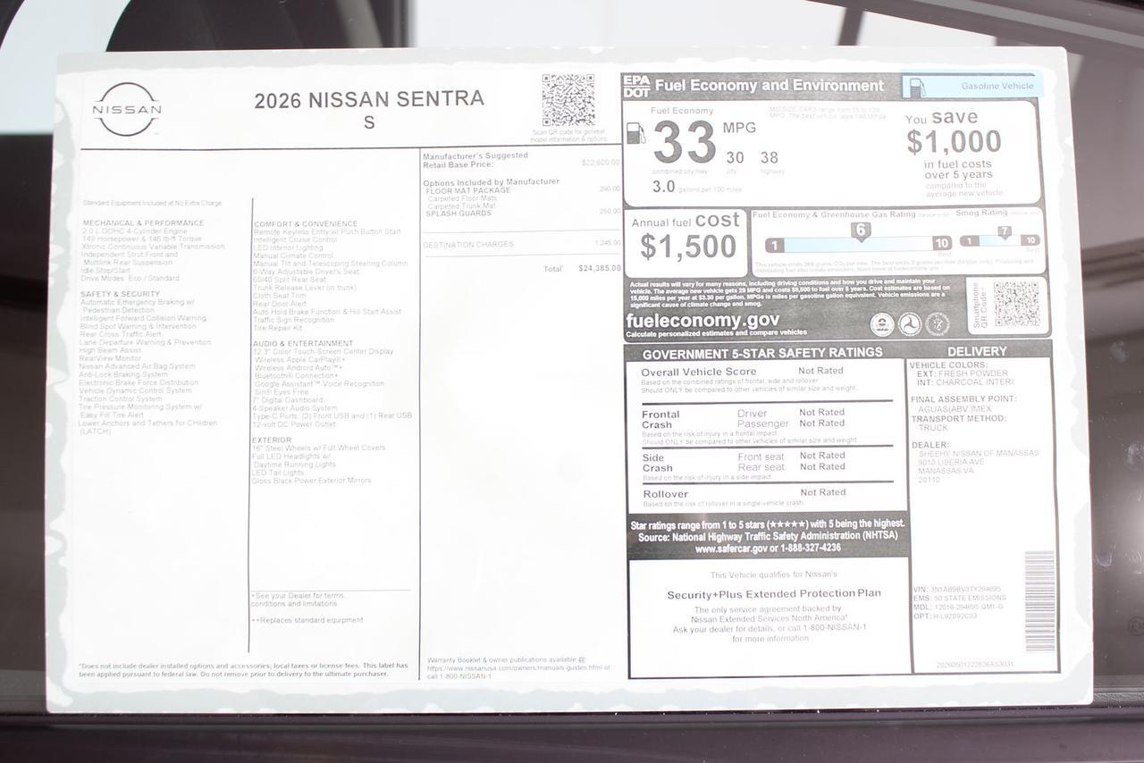 2026 Nissan Sentra S Manassas VA