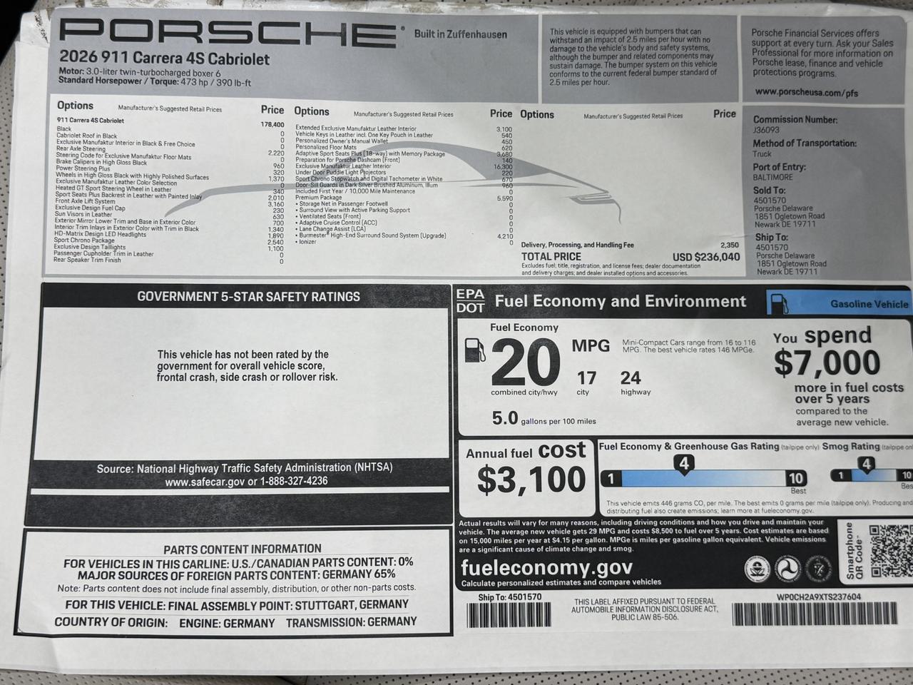 2026 Porsche 911 Carrera 4S Newark DE