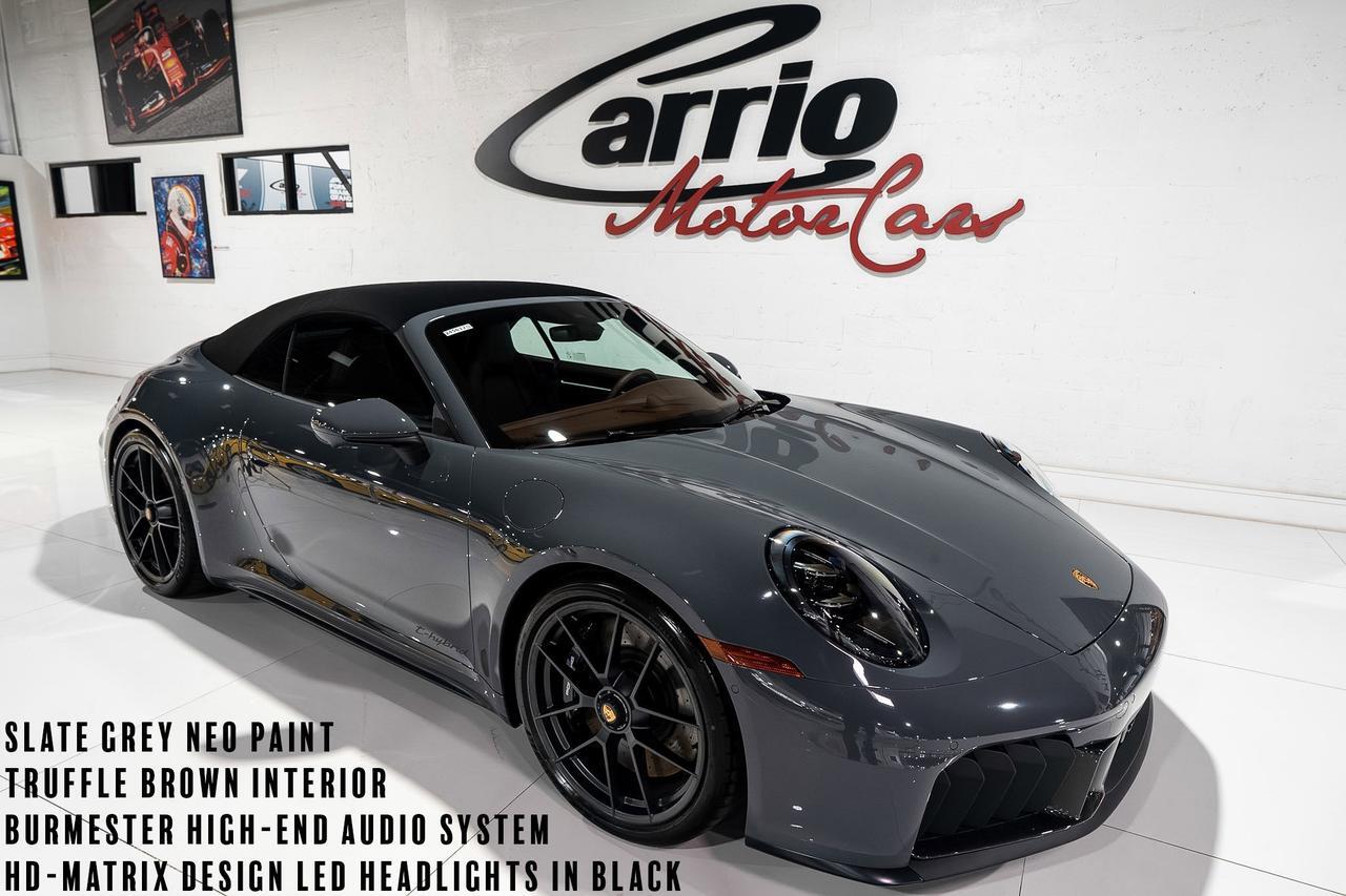 2026 Porsche 911 Carrera GTS Cabriolet Slate Grey Neo paint, Truffle Brown interior, Burmester audio system, matrix LED headlights & MORE!!