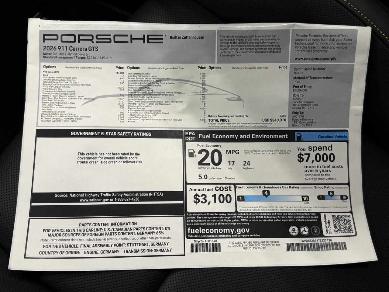 2026 Porsche 911 Carrera GTS Newark DE