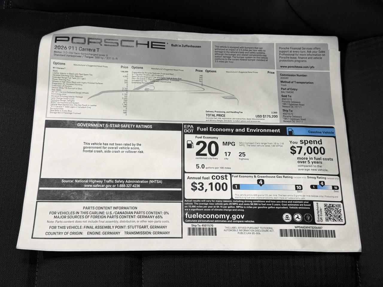 2026 Porsche 911 Carrera T Newark DE