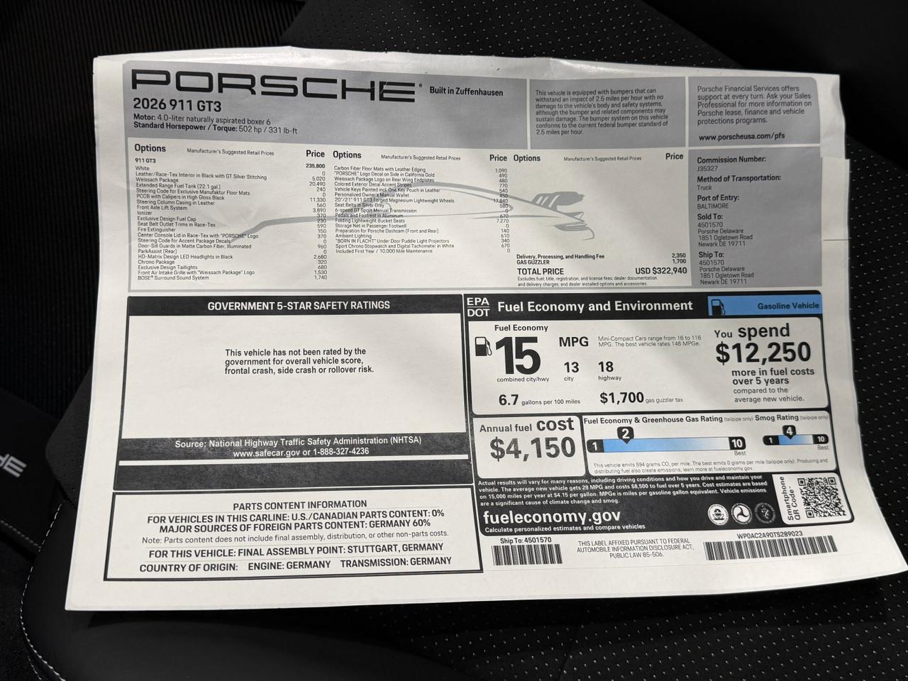 2026 Porsche 911 GT3 Newark DE